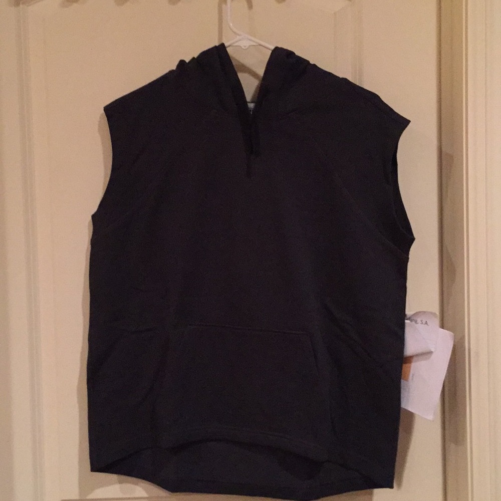 Dark grey sleeveless sweatshirt